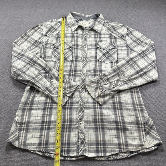 BKE Buckle Vintage 1967 Athletic Fit Pearl Snap Short Sleeve Shirt Plaid Men XXL - Picture 6 of 7